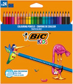 BIC Kids Tropicolors Kuru Boya Kalemi 24 Renk, Kıymık Oluşturmaz, Ağaç Kesilmeden Üretilmiştir, Çiğnemeye Dayanıklı