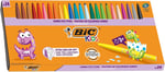 BIC Kids Visa Color XL Keçeli Boya Kalemi 24 Renk, Su Bazlı Mürekkep, Kolayca Çoğu Kumaştan Çıkar, 3 Yaş ve Üzeri Çocuklar için İdeal - Seçenekler: 12li Kutu, 24lü Kutu