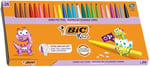 BIC Kids Visa Color XL Keçeli Boya Kalemi 24 Renk, Su Bazlı Mürekkep, Kolayca Çoğu Kumaştan Çıkar, 3 Yaş ve Üzeri Çocuklar için İdeal - Seçenekler: 12li Kutu, 24lü Kutu