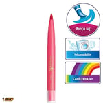 BIC Kids Visaquarelle Fırça Uçlu Boya Kalemi 10 Renk, Fırça Başlı Esnek ve Yumuşak Uç, Yıkanabilir Su Bazlı Boya