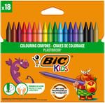 BIC Plastidecor Elleri Kirletmeyen Pastel Boya, 18'li Kutu, Elleri Boyamaz, 30 Aydan Büyük Çocuklar İçin İdeal