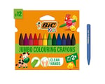 BIC Plastidecor Elleri Kirletmeyen Üçgen Pastel Boya, 12'Li Kutu, Elleri Boyamaz, 30 Aydan Büyük Çocuklar İçin İdeal