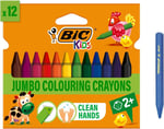 BIC Plastidecor Elleri Kirletmeyen Üçgen Pastel Boya, 12'Li Kutu, Elleri Boyamaz, 30 Aydan Büyük Çocuklar İçin İdeal