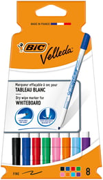 BIC Velleda 1721 Çocuk Beyaz Tahta Kalemi, Karışık Renk, 8'li Poşet