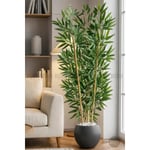 Biçiçek 125cm Yapay Bambu Ağaci Küre Saksida Gri