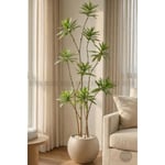 Biçiçek 160 Cm Dragon Bitkisi Yapay Dracaena Küre Saksıda Kahverengi