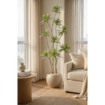 Biçiçek 160 Cm Dragon Bitkisi Yapay Dracaena Küre Saksıda Kahverengi