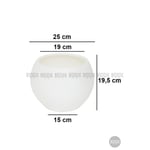 Biçiçek Plastik Küre Saksı 25 Cm Çap Beyaz