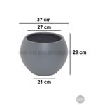 Biçiçek Plastik Küre Saksı 37 Cm Çap Gri