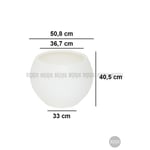 Biçiçek Plastik Küre Saksı 51 Cm Çap Beyaz
