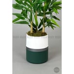Biçiçek Yapay Bambu Ağacı 100cm Lux Saksı Yeşil-gümüş