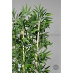 Biçiçek Yapay Bambu Ağacı 140cm Krem Gümüş Metal Saksıda