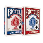 Bicycle Rider Back Intl. Jumbo Endeks Oyun Kartları, İkili Paket, Kırmızı & Mavi