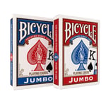 Bicycle Rider Back Intl. Jumbo Endeks Oyun Kartları, İkili Paket, Kırmızı & Mavi