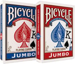 Bicycle Rider Back Intl. Jumbo Endeks Oyun Kartları, İkili Paket, Kırmızı & Mavi
