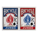 Bicycle Rider Back Intl. Jumbo Endeks Oyun Kartları, İkili Paket, Kırmızı & Mavi