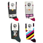 Bijutek Renk Renk Farklı Desenli Pamuk Dikişsiz Kız Çocuğu Çorap 4 Çift BJT00