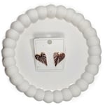 Bijutek Xuping Jewelry Rose Gold Renkli Zirkon Taşlı Kalpli Melek Kanatlı Küpe
