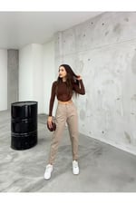 BİKELİFE Kadın Yüksek Bel Likralı/Esnek Mom Pantolon-1