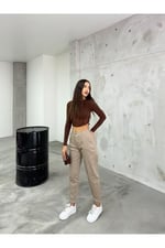 BİKELİFE Kadın Yüksek Bel Likralı/Esnek Mom Pantolon-1