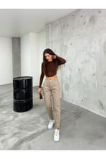 BİKELİFE Kadın Yüksek Bel Likralı/Esnek Mom Pantolon-1