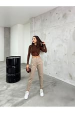 BİKELİFE Kadın Yüksek Bel Likralı/Esnek Mom Pantolon-1