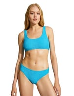 Bikini Üstü Dokulu U Yaka Kalın Askılı