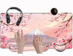 Bilek Destekli Büyük Mouse Pad Kiraz Çiçeği Masa Matı Oyun Mousepad ve Keyborad Bilek Dinlenme Pembe Bilgisayar Matı 80 cm x 40 cm XXL Mouse Mat Organizasyon Dekoru