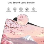 Bilek Destekli Büyük Mouse Pad Kiraz Çiçeği Masa Matı Oyun Mousepad ve Keyborad Bilek Dinlenme Pembe Bilgisayar Matı 80 cm x 40 cm XXL Mouse Mat Organizasyon Dekoru