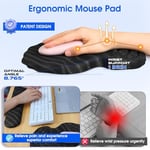 Bilgisayar Klavyesi için Bilek Dayanaklı Ergonomik Mouse Pad, Dizüstü Bilgisayar için Bilek Destekli Kalın Dolgulu Fare Altlığı, Yumuşak Klavye ve Bilek Ağrısı için Mouse Pad Seti (Siyah)