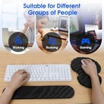 Bilgisayar Klavyesi için Bilek Dayanaklı Ergonomik Mouse Pad, Dizüstü Bilgisayar için Bilek Destekli Kalın Dolgulu Fare Altlığı, Yumuşak Klavye ve Bilek Ağrısı için Mouse Pad Seti (Siyah)