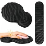 Bilgisayar Klavyesi için Bilek Dayanaklı Ergonomik Mouse Pad, Dizüstü Bilgisayar için Bilek Destekli Kalın Dolgulu Fare Altlığı, Yumuşak Klavye ve Bilek Ağrısı için Mouse Pad Seti (Siyah)