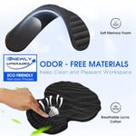 Bilgisayar Klavyesi için Bilek Dayanaklı Ergonomik Mouse Pad, Dizüstü Bilgisayar için Bilek Destekli Kalın Dolgulu Fare Altlığı, Yumuşak Klavye ve Bilek Ağrısı için Mouse Pad Seti (Siyah)