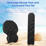 Bilgisayar Klavyesi için Bilek Dayanaklı Ergonomik Mouse Pad, Dizüstü Bilgisayar için Bilek Destekli Kalın Dolgulu Fare Altlığı, Yumuşak Klavye ve Bilek Ağrısı için Mouse Pad Seti (Siyah)