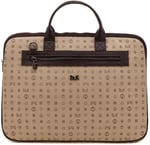 Bilik Deri Monogram Açık Vizon/Kahve Unisex Laptop & Evrak Çantası RH09 BUSİNESS-MN (Açık Vizon/Kahve)