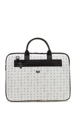 Bilik Deri Monogram Beyaz/Siyah Unisex Laptop & Evrak Çantası RH09 BUSİNESS-MN (Beyaz/Siyah)