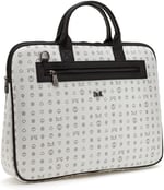 Bilik Deri Monogram Beyaz/Siyah Unisex Laptop & Evrak Çantası RH09 BUSİNESS-MN (Beyaz/Siyah)