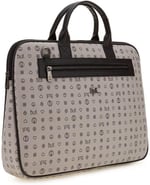 Bilik Deri Monogram Gri/Siyah Unisex Laptop & Evrak Çantası RH09 BUSİNESS-MN (Gri/Siyah)