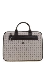 Bilik Deri Monogram Gri/Siyah Unisex Laptop & Evrak Çantası RH09 BUSİNESS-MN (Gri/Siyah)
