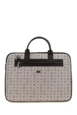 Bilik Deri Monogram Gri/Siyah Unisex Laptop & Evrak Çantası RH09 BUSİNESS-MN (Gri/Siyah)