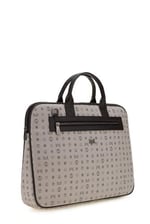 Bilik Deri Monogram Gri/Siyah Unisex Laptop & Evrak Çantası RH09 BUSİNESS-MN (Gri/Siyah)