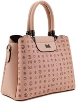 Bilik Deri Monogram Pembe Kadın El Çantası RİV 228-MN (Pembe)