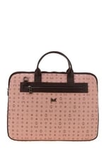 Bilik Deri Monogram Pembe/Kahve Unisex Laptop & Evrak Çantası RH09 BUSİNESS-MN (Pembe/Kahve)