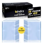bindrz 1000 Ticaret Kartı Kılıfı - 45 Mikron Kalın - 66 x 92 mm | TCG MTG ve Spor Kartları için Yüksek Netlik Klasik Kuruş Kolları (1000 Kol)