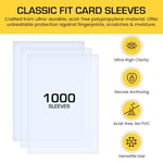 bindrz 1000 Ticaret Kartı Kılıfı - 45 Mikron Kalın - 66 x 92 mm | TCG MTG ve Spor Kartları için Yüksek Netlik Klasik Kuruş Kolları (1000 Kol)