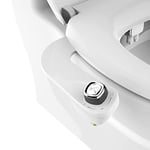 BioBidet SlimEdge Basit Bide Tuvalet Takımı, Beyaz, Çift Nozzle, Taze Su Sprey, Elektriksiz, Kolay Montaj