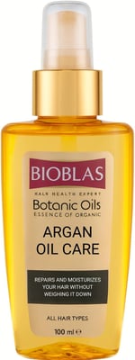 Bioblas Argan Yağlı Saç Bakım Yağı – Durulanmayan, Isıya Karşı Koruyucu, Onarıcı & Parlaklık Veren Serum,%100 Besleyici Etki, 100 ml