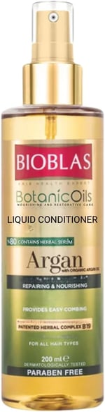 Bioblas Saç Dökülmesine Karşı Sıvı Saç Kremi – Argan Yağlı, Bitkisel Serumlu, Durulanmayan, Kolay Tarama & Yoğun Bakım, 200 ml