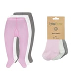 Biotex 3'lü Organik Pamuklu Doğal Düz Hassas Yumuşak Soft Dikişsiz Külotlu Elastan Bebe Çorabı 1001-1002