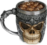 Birinci sınıf 3D kuru kafa fincan paslanmaz çelik kahve, çay, Cappuccino, bira gibi içecekler için I Viking Skull Head kupası iskelet kafatası tasarımlı görünüm (1)